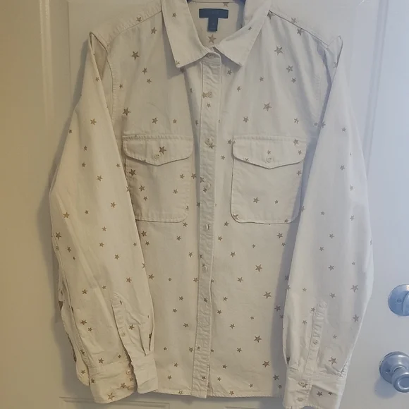 J. Crew Women's Beige Star Shirt Jacket - Picture 1 of 5